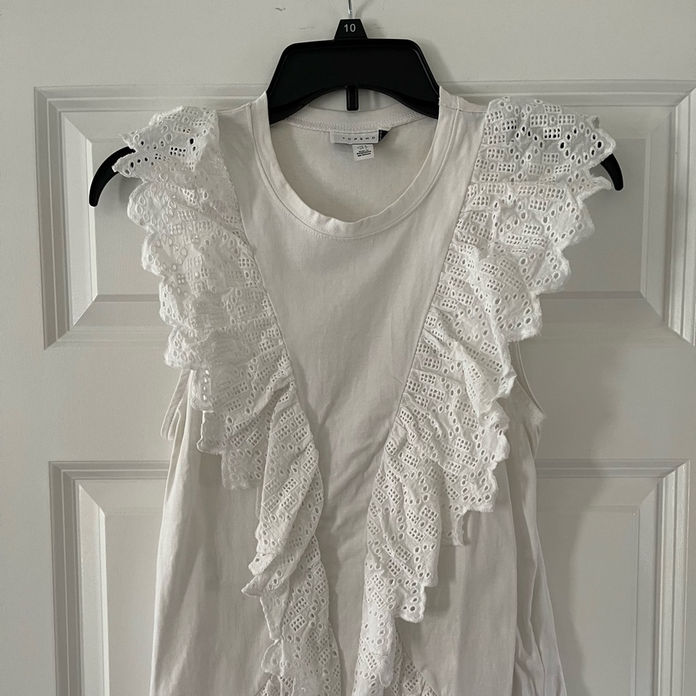Topshop White Lace Blouse